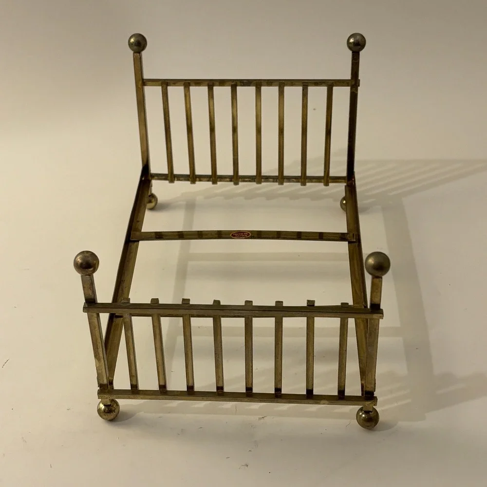 VTG Shackman Dollhouse Miniature Brass Spindle Bed Frame 1:12 Japan Finials